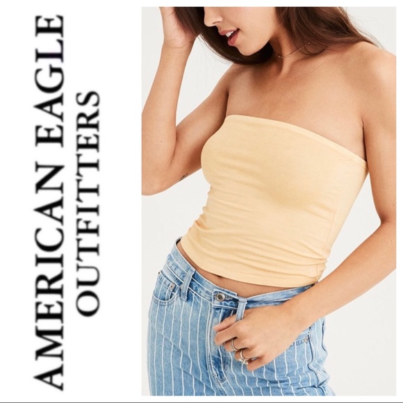 american eagle yellow tube top